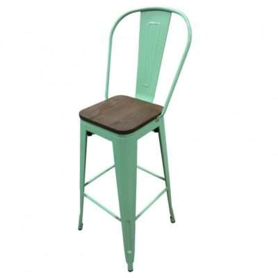 Pack 4 Pisos Bar replica Tolix Mint Asiento Madera