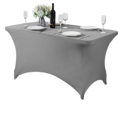 MANTEL SPANDEX MESA PLEGABLE 1.80 MTS GRIS