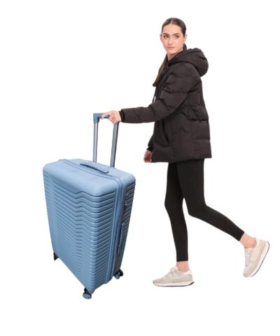 Set 3 Maletas Abs Ruedas 360°- Azul Humo