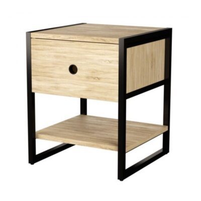 Velador Industrial 1 Cajón- Café y Negro