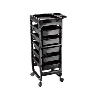 Carro Peluquería 5 Gavetas Negro