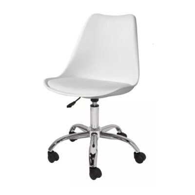 Silla Tulip con Ruedas Oficina- Blanca