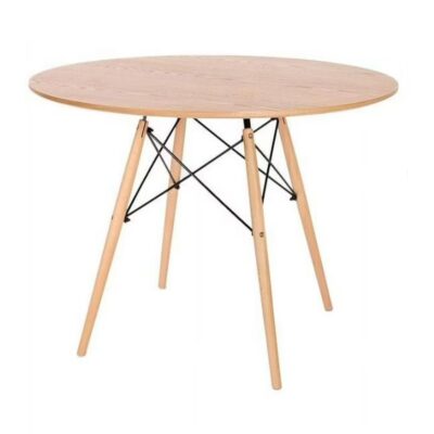 Mesa Eames Redonda 80 Cm- Madera