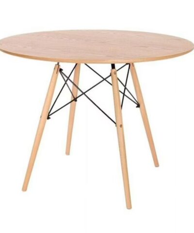 Mesa Eames Redonda 80 Cm- Madera