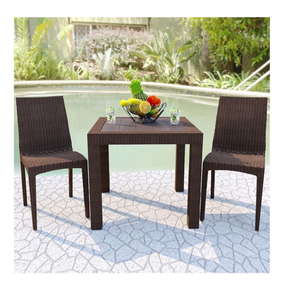 Pack 4 Sillas Simil Ratan- Café - Image 3