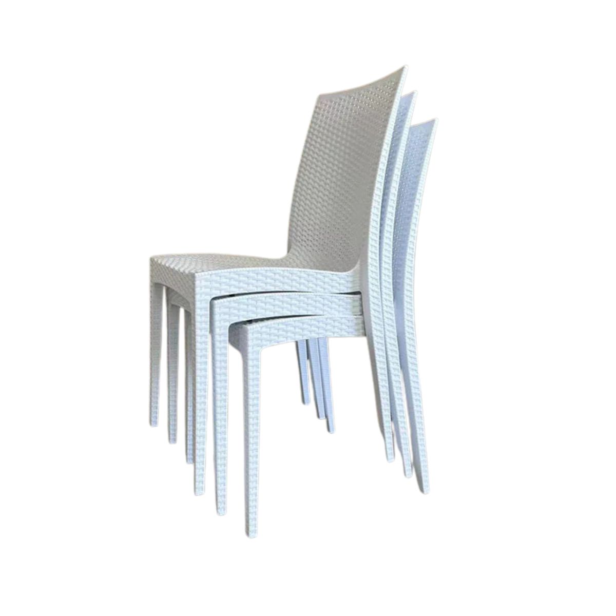 Pack 4 Sillas Simil Ratan- Blanca - Image 2