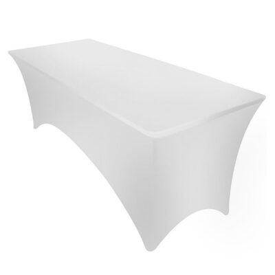 mantel rectangular elasticado mesa plegable blanco