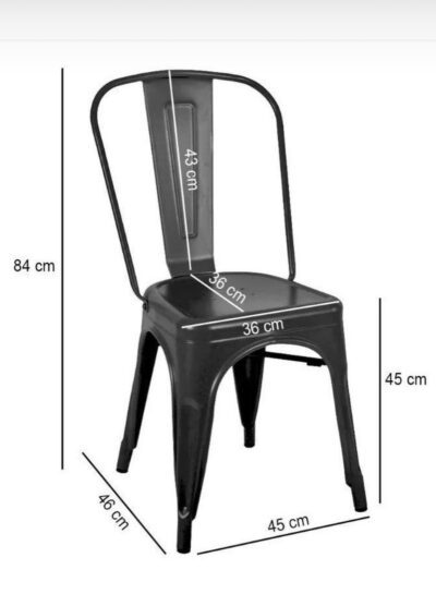 silla tolix negro mate medidas