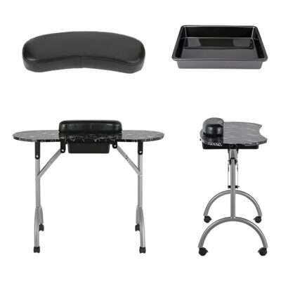 Mesa Para Manicure Portátil Negra + Bolso - Imagen 4