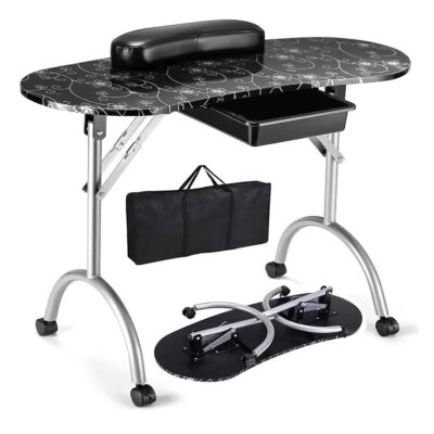 Mesa Para Manicure Portátil Negra + Bolso - Imagen 3