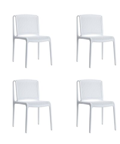 Pack 4 Sillas Terraza Padova- Blancas