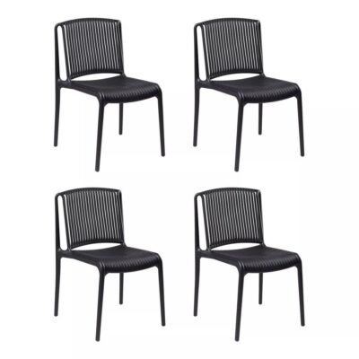 Pack 4 Sillas Terraza Padova- Negras