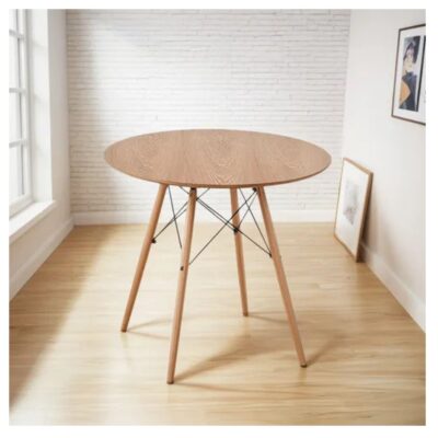 Mesa Eames Redonda 80 Cm- Madera - Imagen 2