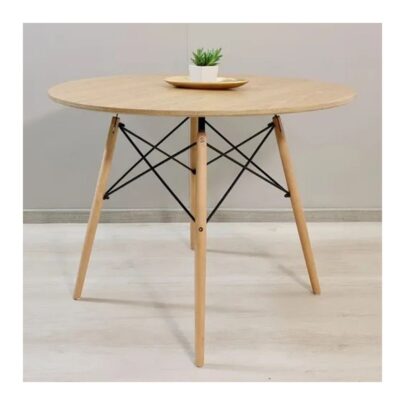 Mesa Eames Redonda 80 Cm- Madera - Imagen 3